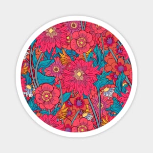 The pink garden flowers Magnet